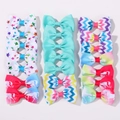 Regenbogen Einhorn Haarschleifen Set für Mädchen mit bunten Sternen und Mustern - Stern und Einhorn Stil (032t1-20B)