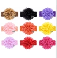 Lot de bandeaux bébé fleur en mousseline en neuf couleurs avec bandeau crochet - Style 9B