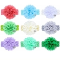 Lot de neuf bandeaux bébé avec fleurs en mousseline et bandes élastiques au crochet - Style 9C