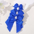 Set van 4 koningsblauwe grosgrain lint haarstrikken op een witte displaykaart - 4-delige set / Koningsblauw (4F)