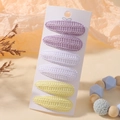 Set de pinzas para el pelo tejidas a mano en colores púrpura, blanco y amarillo - 6D (Juego de 6)