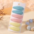 Set de 6 pinzas para el pelo de punto en azul, rosa y amarillo sobre tarjeta expositora - 6E (Juego de 6)