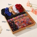 Haarschmuck Set für Kinder mit Satin-Scrunchies und bunten Haargummis in einer Box - 2255B