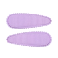 Set of two purple teardrop hair clips with ribbed ribbon and lace scalloped edges - Purple (430)