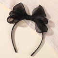 Eleganter schwarzer Haarreif mit geschichtetem Chiffon-Bogen und Anti-Rutsch-Design - Schwarz
