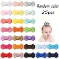 Set of 25 colorful grosgrain ribbon bow clips for babies in assorted candy colors - Mixed Colors (25B)