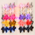 Detailed set of 10 colorful ribbed fabric bow headbands for infants and young girls - Style B (Code)