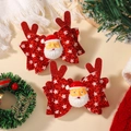 Lot de pinces à cheveux de Noël avec bois de renne rouges et motifs Père Noël - Style Père Noël Bois de Renne Étoilé Rouge