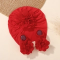 Conjunto de turbante rojo para bebé y calcetines con flores en algodón elástico - Conjuntos / Rojo