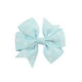 Light blue polka dot hair bow clip made of layered grosgrain ribbon for girls - Sky Blue Polka Dot Bow Style (17) / Sky Blue (17)