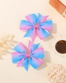 Set de lazos para el pelo infantiles con degradado rosa y azul en cinta de falla - Degradado Rosa Azul (2A-12)