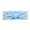 Bandeau bébé bleu clair avec oreilles de lapin en tricot côtelé élastique doux - Bleu Clair (13)
