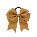 Handmade 4.5 inch grosgrain ribbon hair bow tie in amber brown with elastic band - Amber Brown