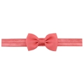 Coral pink baby headband with a ribbed bow on a high elasticity stretchy soft band - Coral Pink (15)