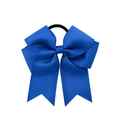 Royal blue 4.5 inch grosgrain ribbon bow hair tie with elastic rubber band for girls - Sapphire Blue