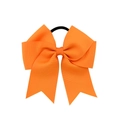 Bright orange 4.5 inch grosgrain ribbon fishtail bow hair tie with elastic band - Bright Orange