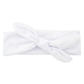 Fascia per neonati bianca elastica con graziose orecchie da coniglio e un nodo - 01# Bianco