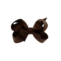 Classic dark coffee brown grosgrain ribbon bow hair clip for children and girls - Dark Coffee (3)