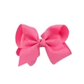 Magenta grosgrain ribbon hair bow clip with double layered design for girls - Rose Red (13)
