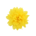 9cm bright yellow chiffon lotus flower hair clip with layered petals for women - Bright Yellow (10)