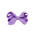 Handmade purple grosgrain ribbon bow hair clip for girls with ribbed texture detail - Light Purple (5)