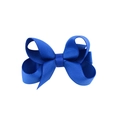 Handmade royal blue grosgrain ribbon bow hair clip for girls with a textured finish - Royal Blue (6)