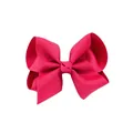 Vibrant rose red layered grosgrain ribbon hair bow clip for children and girls - Deep Rose (14)