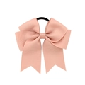 4.5-inch ribbed grosgrain ribbon fishtail bow hair tie in soft dusty pink for girls - Flesh Pink