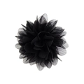 Handmade black chiffon lotus flower hair clip with elegant multi-layer wavy fabric petals - Black (4)