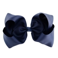 8-inch navy blue grosgrain ribbon hair bow clip for girls and toddlers - Dark Blue Style