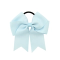 Light blue grosgrain ribbon fishtail bow hair tie with elastic band for girls - Light Blue