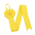 Organizer in nastro canneté giallo per fermagli da bambina con un doppio fiocco decorativo - Giallo Brillante (10)
