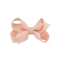 Polished grosgrain ribbon bow hair clip in light peach pink for kids and girls - Light Pink (8)