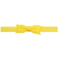 Handmade bright yellow ribbed grosgrain bow headband with wide elastic band for infants - Bright Yellow (10#)