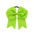 Lime green ribbed ribbon 4.5 inch bow hair tie with elastic band for girls - Fluorescent Green