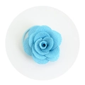 Light blue multi-layered fabric rose flower hair scrunchie with elastic rubber band - Light Blue
