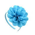 Diadema con flor azul cielo de cinta de falla multicapa para accesorios de niñas - Azul Claro (7)