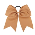 Khaki 8-inch grosgrain ribbon bow with black elastic rubber band for girls dancing hair - Khaki (2)