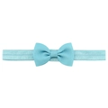 Elastic baby headband featuring a light blue ribbed texture ribbon bow for children - Baby Blue (7)