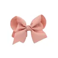 Pink grosgrain ribbon bow hairclip with textured double-layered handmade design - Deep Pink (16)
