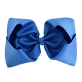 8 inch royal blue grosgrain ribbon hair bow clip for girls with a solid candy color finish - Royal Blue Style