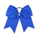8 inch royal blue grosgrain ribbon bow hair tie with high elastic band for girls - Sapphire Blue