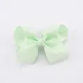 Handmade mint green ribbed grosgrain hair bow clip for children accessories - Mint Green (19)