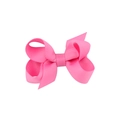 Vibrant pink grosgrain ribbon hair bow clip with textured ribbed fabric for girls - Rose Red (13)