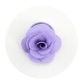 Stereoscopic lilac purple rose flower hair tie made of textured fabric for girls - Purple