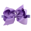 Bandeau bébé avec gros nœud violet en ruban gros-grain de 15 cm et élastique souple - Violet (5)