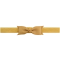 Diadema artesanal amarillo mostaza con lazo de cinta acanalada elástica para bebés niñas - Amarillo Mostaza (2#)