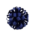 Elastisches dunkelblaues Haargummi mit Kugelblume aus Ripsband für Mädchen und Damen - Marineblau Stil (1)