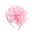 Diadema hecha a mano con flor rosa de cinta de falla en capas para niñas - Rosa Claro (11)