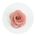 Élastique à cheveux fleur de rose rose multicouche en tissu mesh 3D pour filles - Série Rose